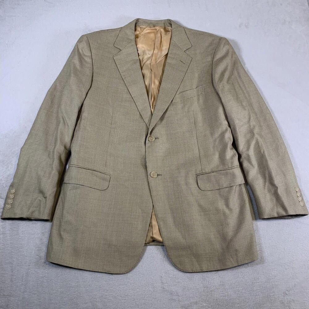 Ermenegildo Zegna Blazer Mens Sport Coat Size 44R Gold Business Formal Silk Wool